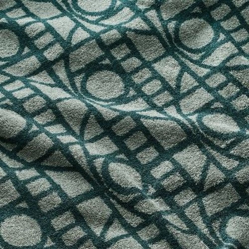 Plush Patterned Short Robe in Deep Teal - Picture 2 of 3